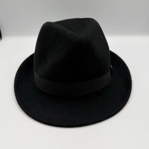 DPC Wool Fedora Hat Black Size M Classic Dress USA Made